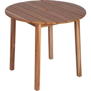 Mesa Redonda Tramontina Verona em Madeira Teca com Acabamento em Verniz Transparente 90 cm