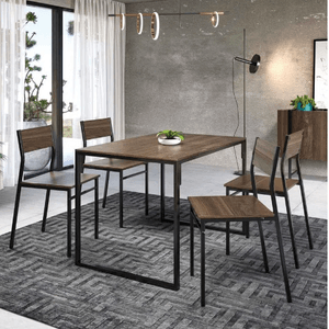 Conjunto Sala de Jantar Carraro Aruana com mesa e 4 cadeiras Legno
