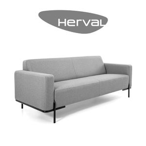 Sofá 3 Lugares Herval Line, Linho Chumbo - taQi