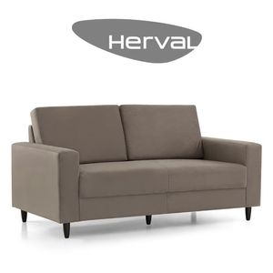 Sofá 3 Lugares Herval Veron, Suede Marrom Claro - taQi
