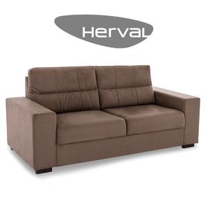 Sofá 3 Lugares Herval London, Suede Marrom - taQi