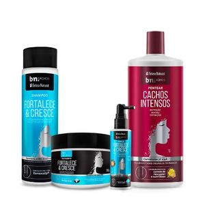 Kit Fortalece & Cresce e Pentear Cachos Intensos - Beleza Natural