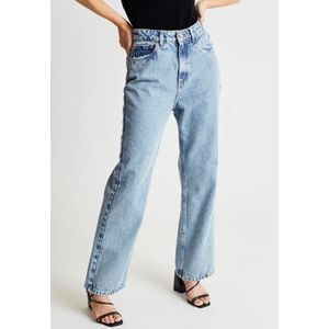 Calça Reta Cintura Alta Jeans Claro Gang Feminina