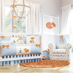 Kit Quarto de Bebê Raposa Laranja - Grão de Gente