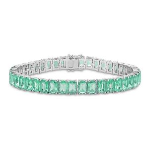 Pulseira Life Royal Prata Cristal Verde