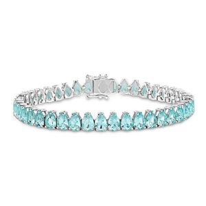 Pulseira Life Royal Prata Cristal Azul