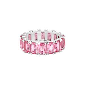 Anel Life Royal Prata Cristal Rosa