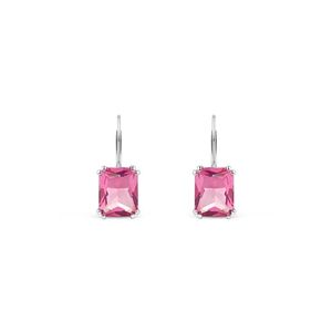Brinco Life Royal Prata Cristal Rosa
