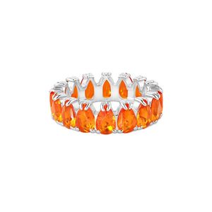 Anel Life Royal Prata Cristal Laranja