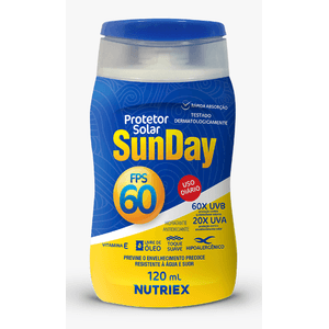 Protetor Solar Sunday Fps 60, 120ml - Nutriex